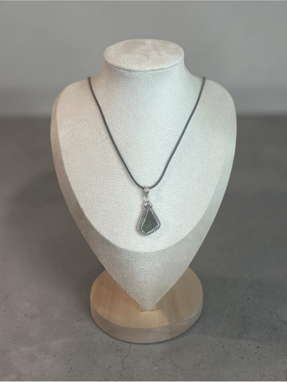 S925 Sterling Silver - Raw Genuine Moldavite Teardrop Pendant Necklace
